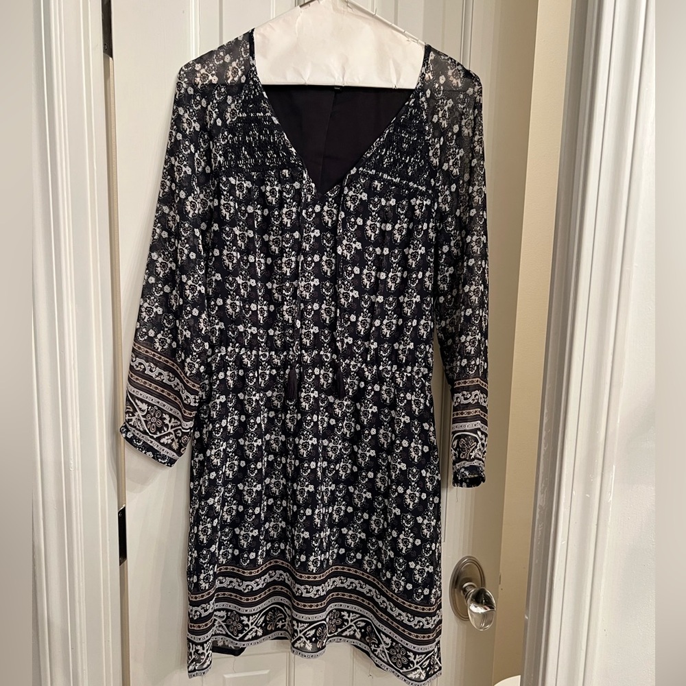 Madewell neutral patterned dress